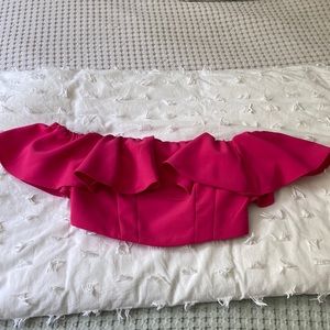 Never Worn Do+Be Hot Pink Kelly Ruffled Corset Top